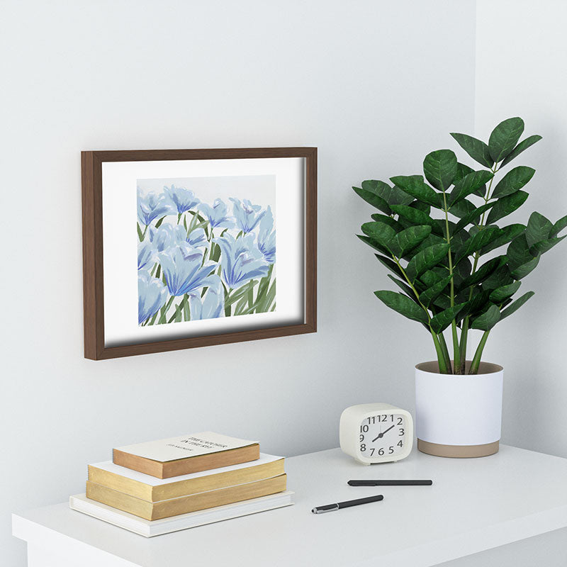 DENY Designs blue blooms Recessed Framing Rectangle