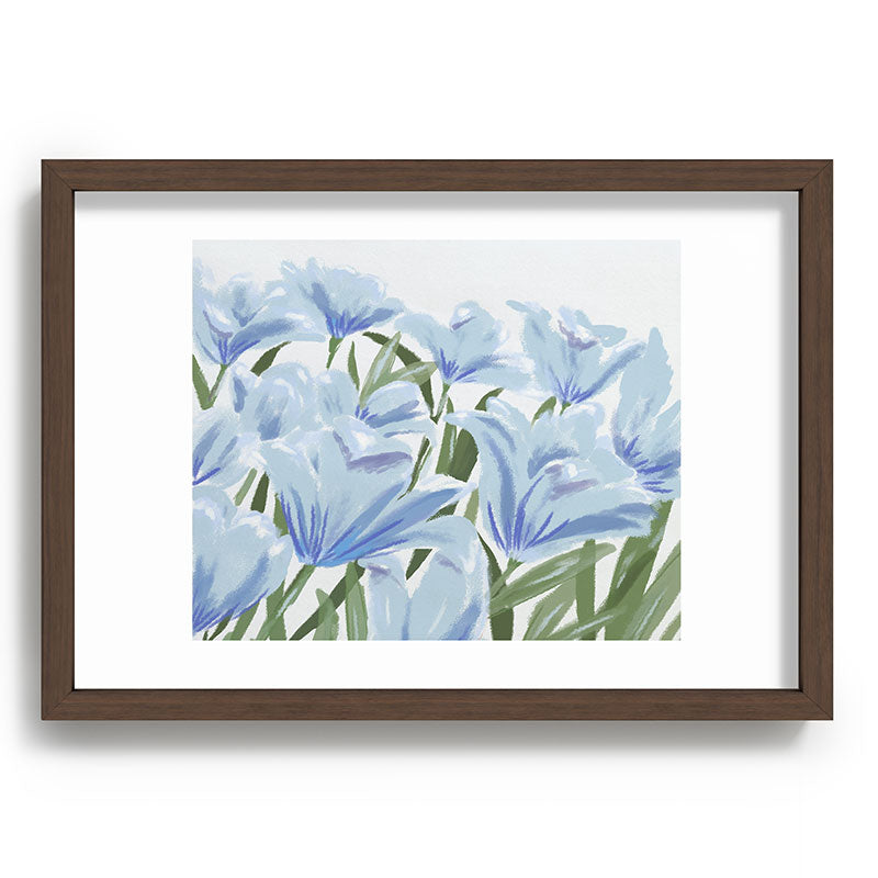 DENY Designs blue blooms Recessed Framing Rectangle