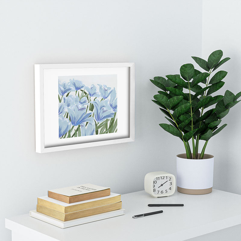 DENY Designs blue blooms Recessed Framing Rectangle