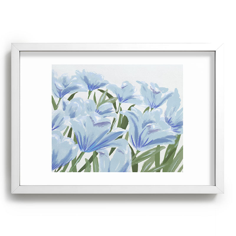DENY Designs blue blooms Recessed Framing Rectangle