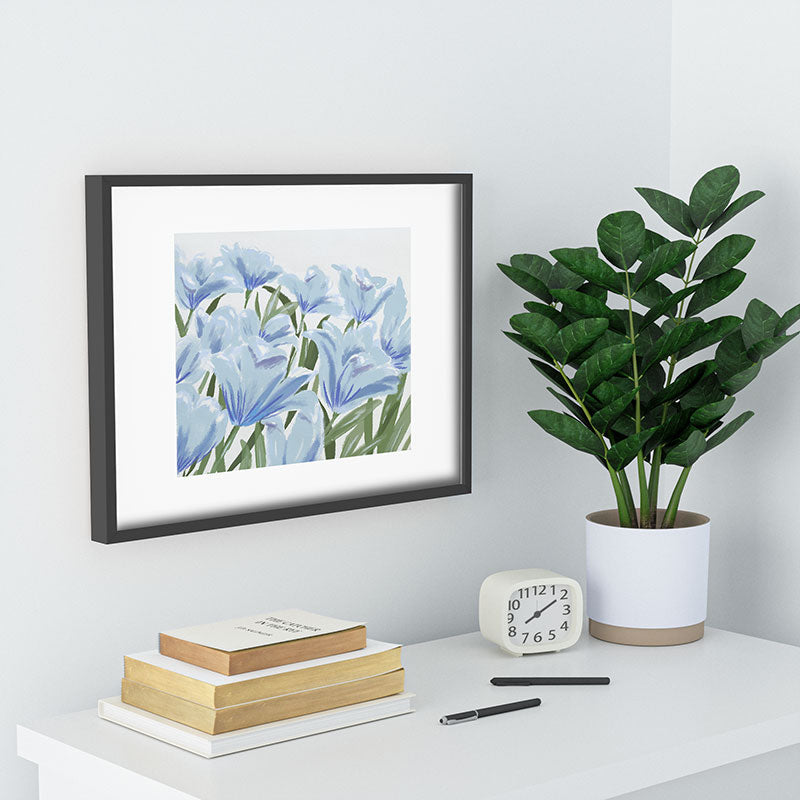 DENY Designs blue blooms Recessed Framing Rectangle