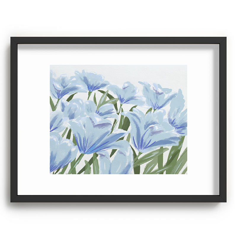 DENY Designs blue blooms Recessed Framing Rectangle