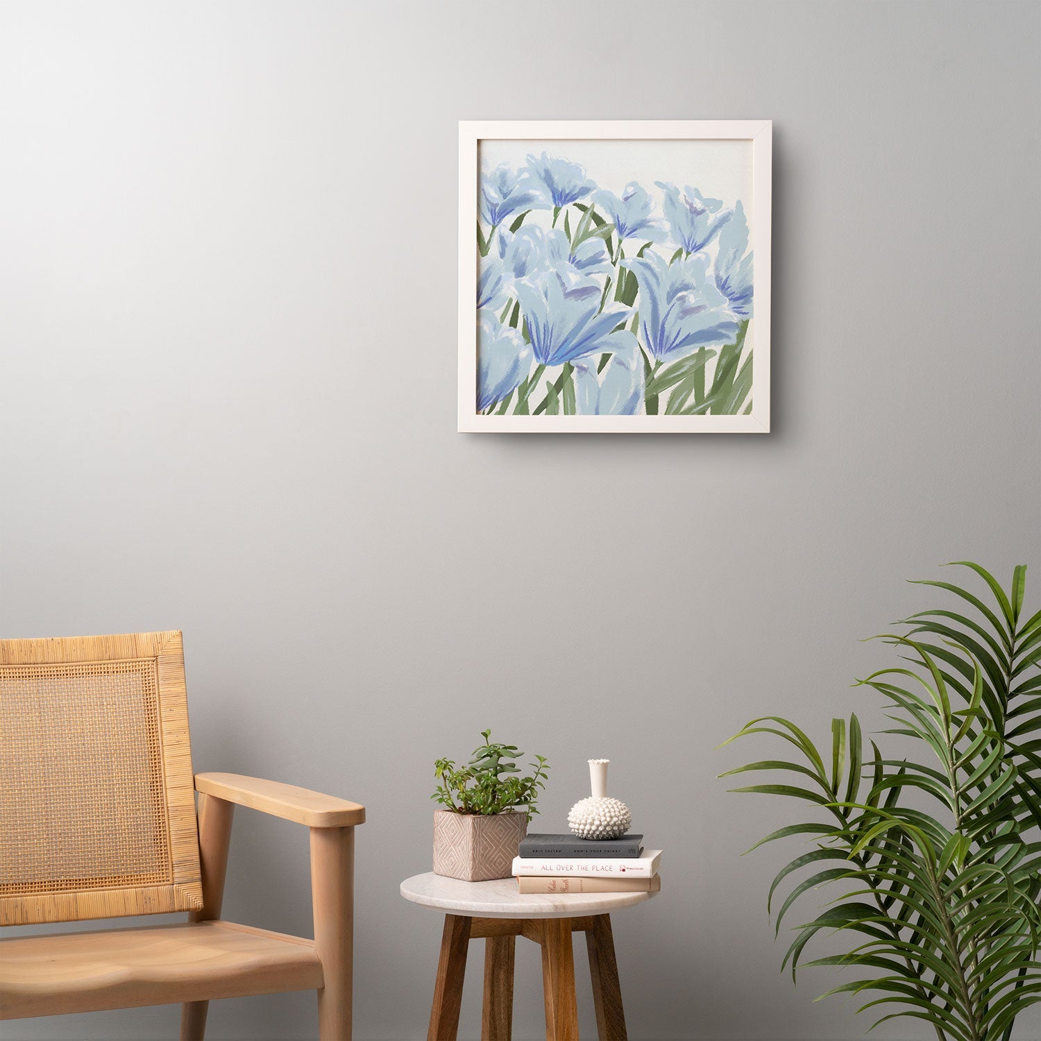 DENY Designs blue blooms Framed Wall Art