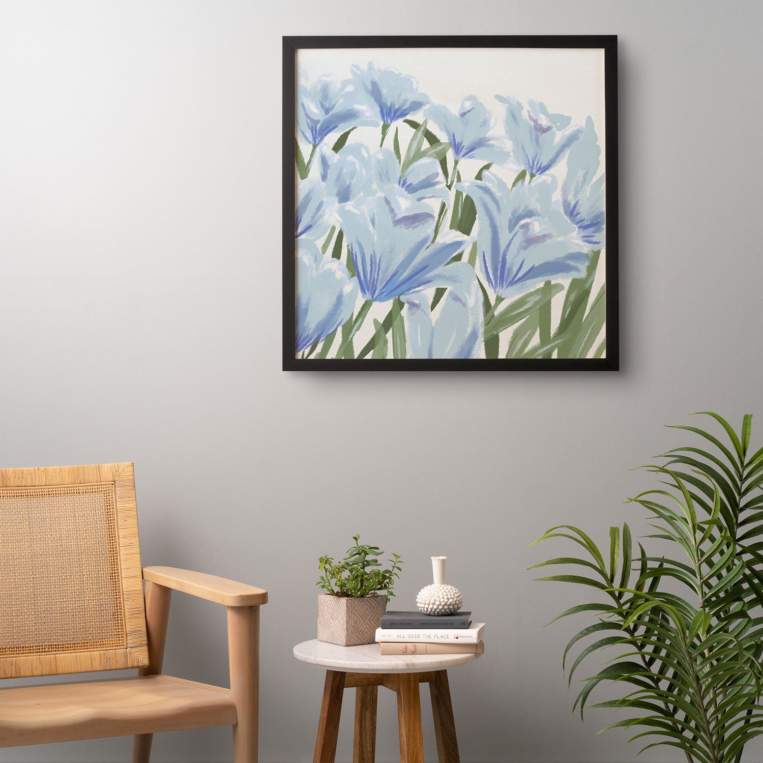 DENY Designs blue blooms Framed Wall Art