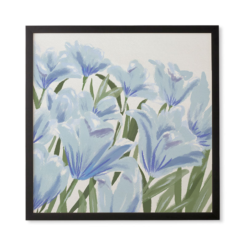 DENY Designs blue blooms Framed Wall Art