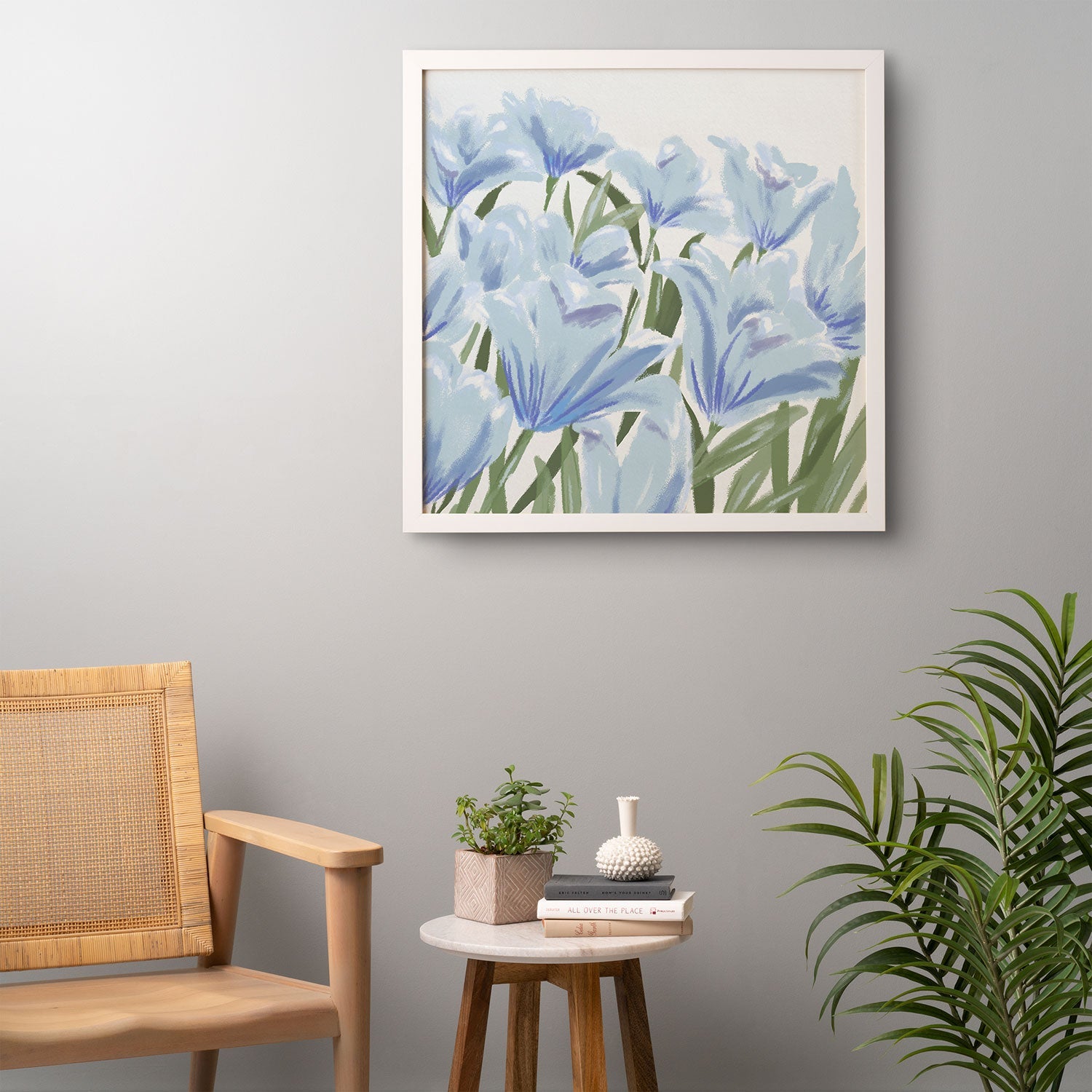 DENY Designs blue blooms Framed Wall Art