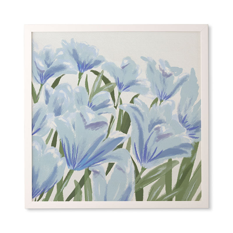 DENY Designs blue blooms Framed Wall Art