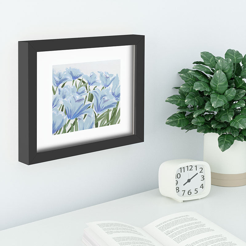 DENY Designs blue blooms Recessed Framing Rectangle