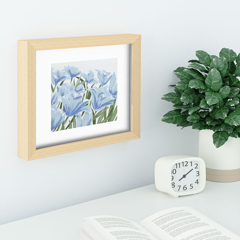DENY Designs blue blooms Recessed Framing Rectangle