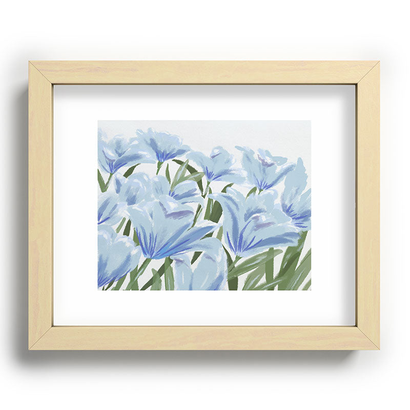 DENY Designs blue blooms Recessed Framing Rectangle