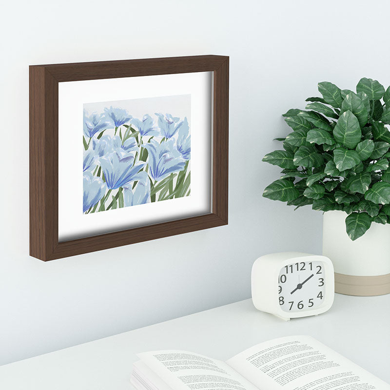 DENY Designs blue blooms Recessed Framing Rectangle