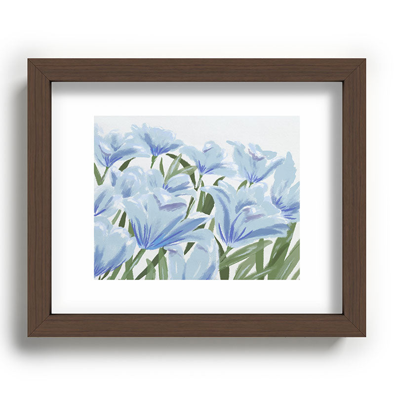 DENY Designs blue blooms Recessed Framing Rectangle
