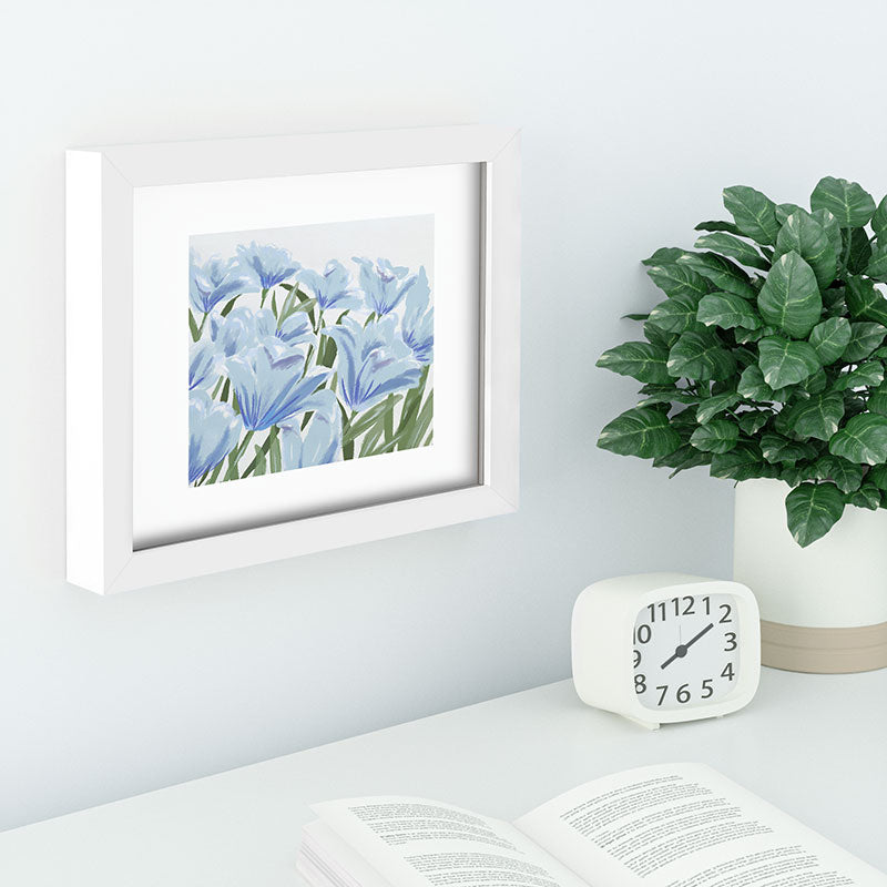 DENY Designs blue blooms Recessed Framing Rectangle