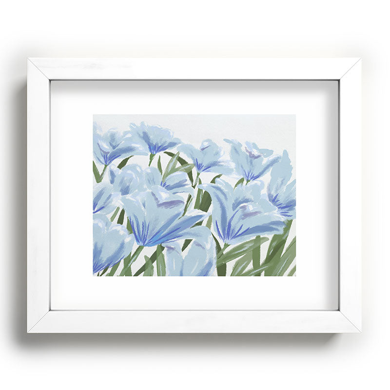 DENY Designs blue blooms Recessed Framing Rectangle