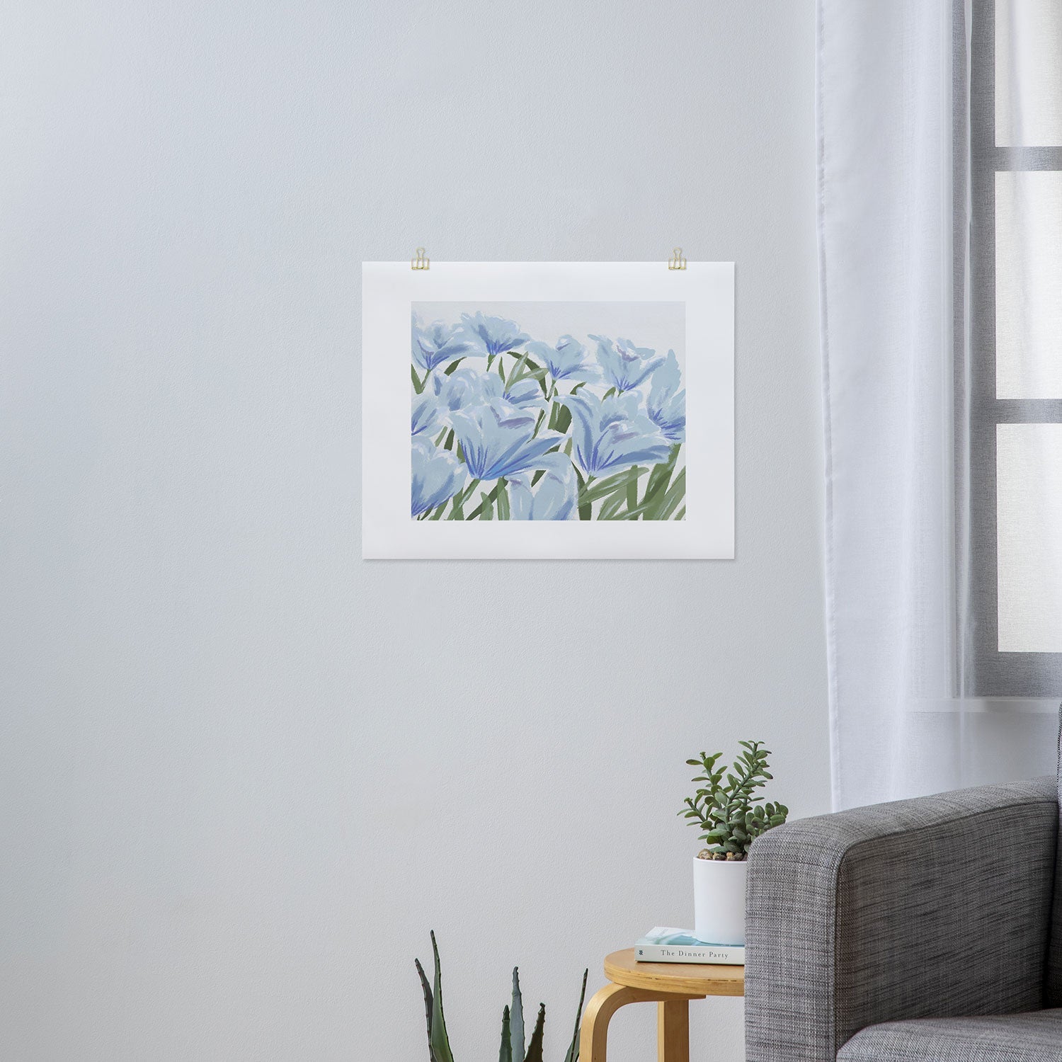 DENY Designs blue blooms Art Print