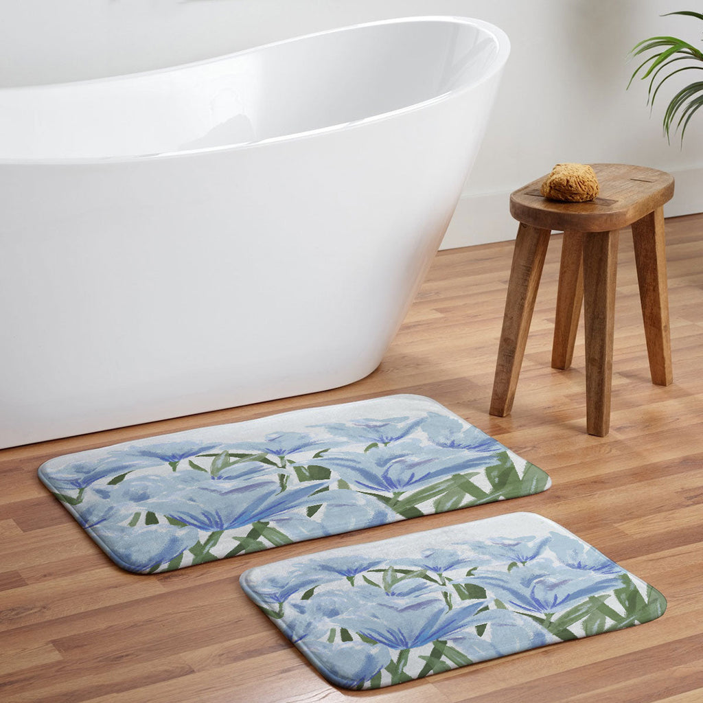 DENY Designs blue blooms Memory Foam Bath Mat