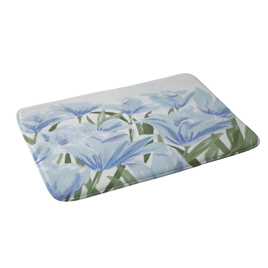 DENY Designs blue blooms Memory Foam Bath Mat