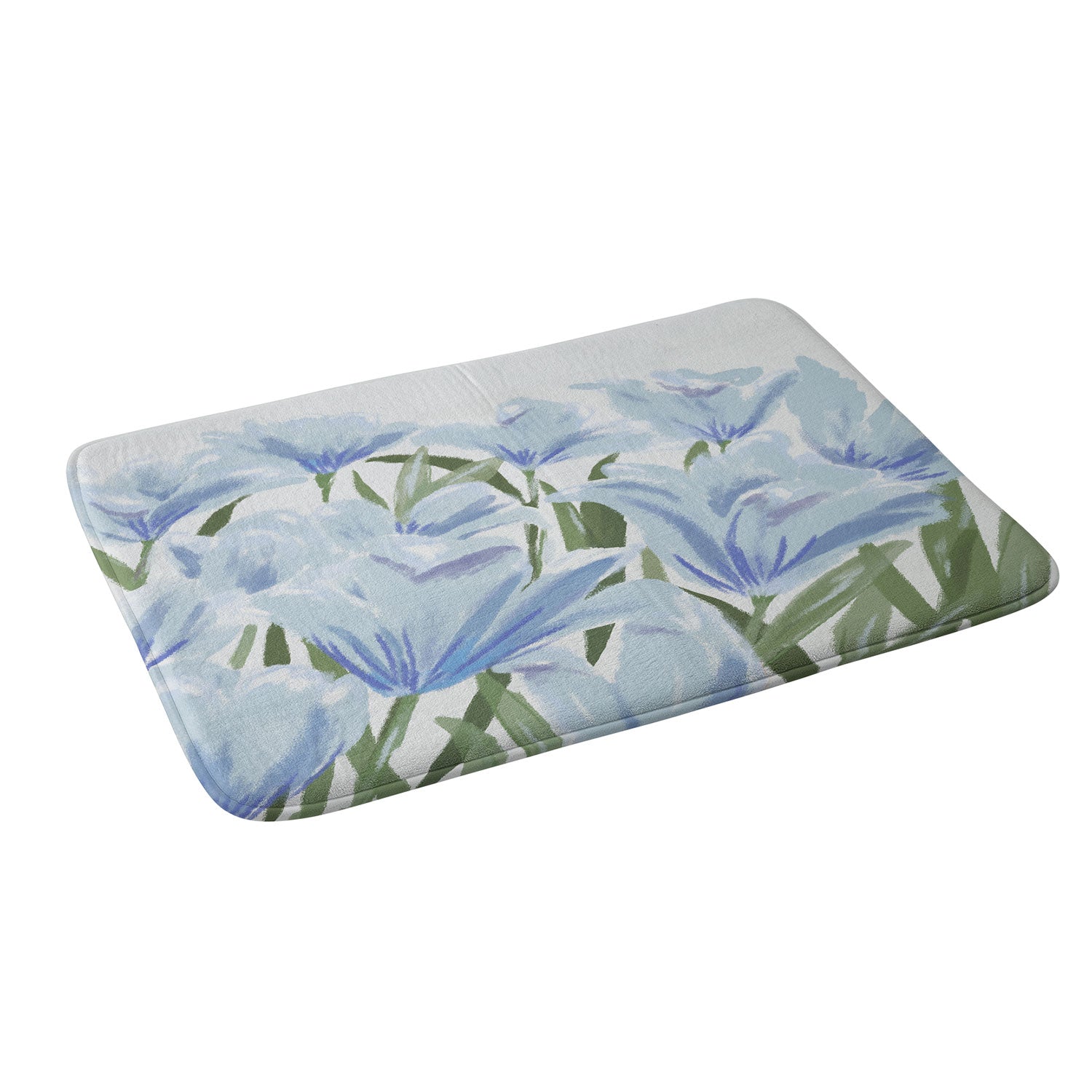 DENY Designs blue blooms Memory Foam Bath Mat