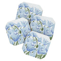 DENY Designs blue blooms Coaster Set