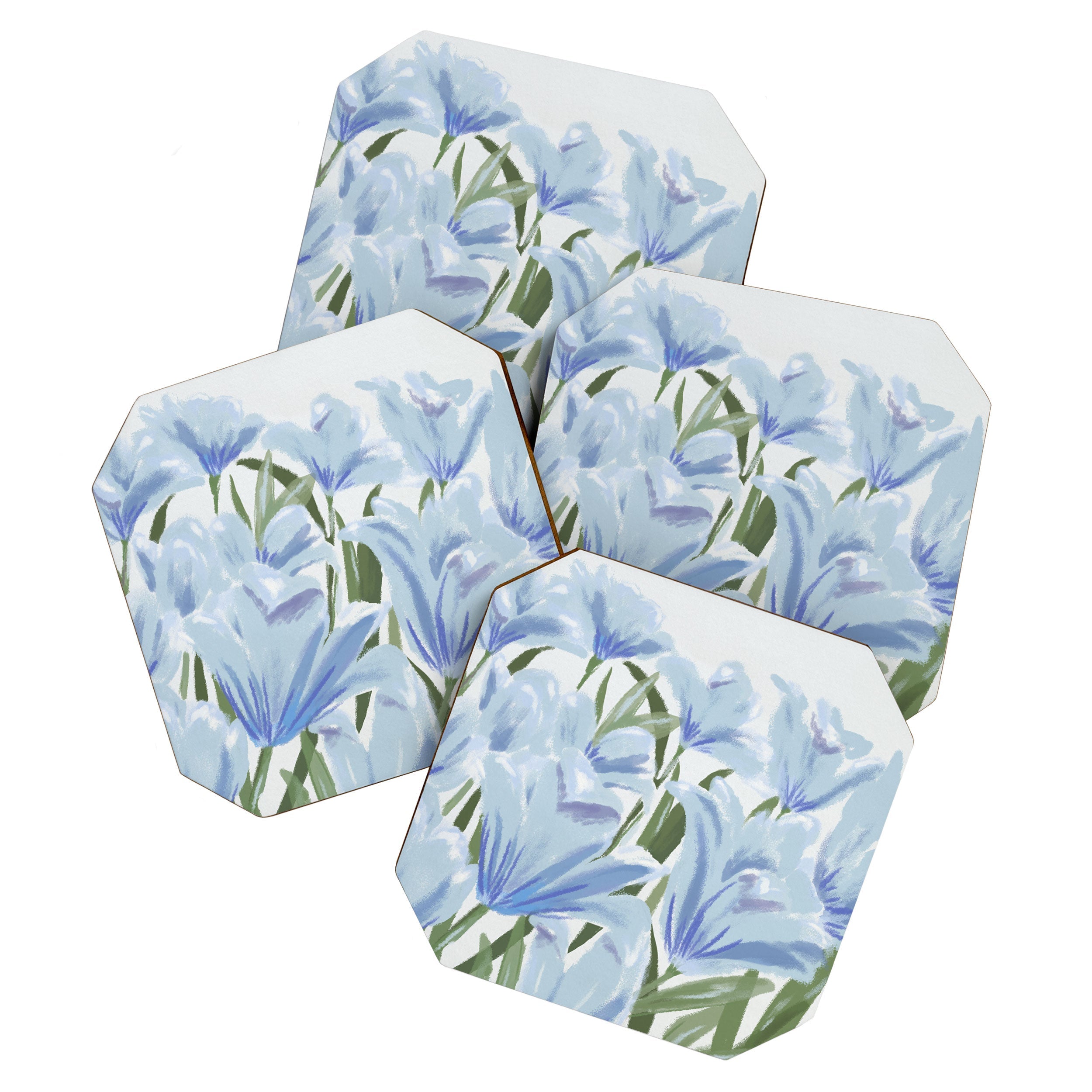 DENY Designs blue blooms Coaster Set
