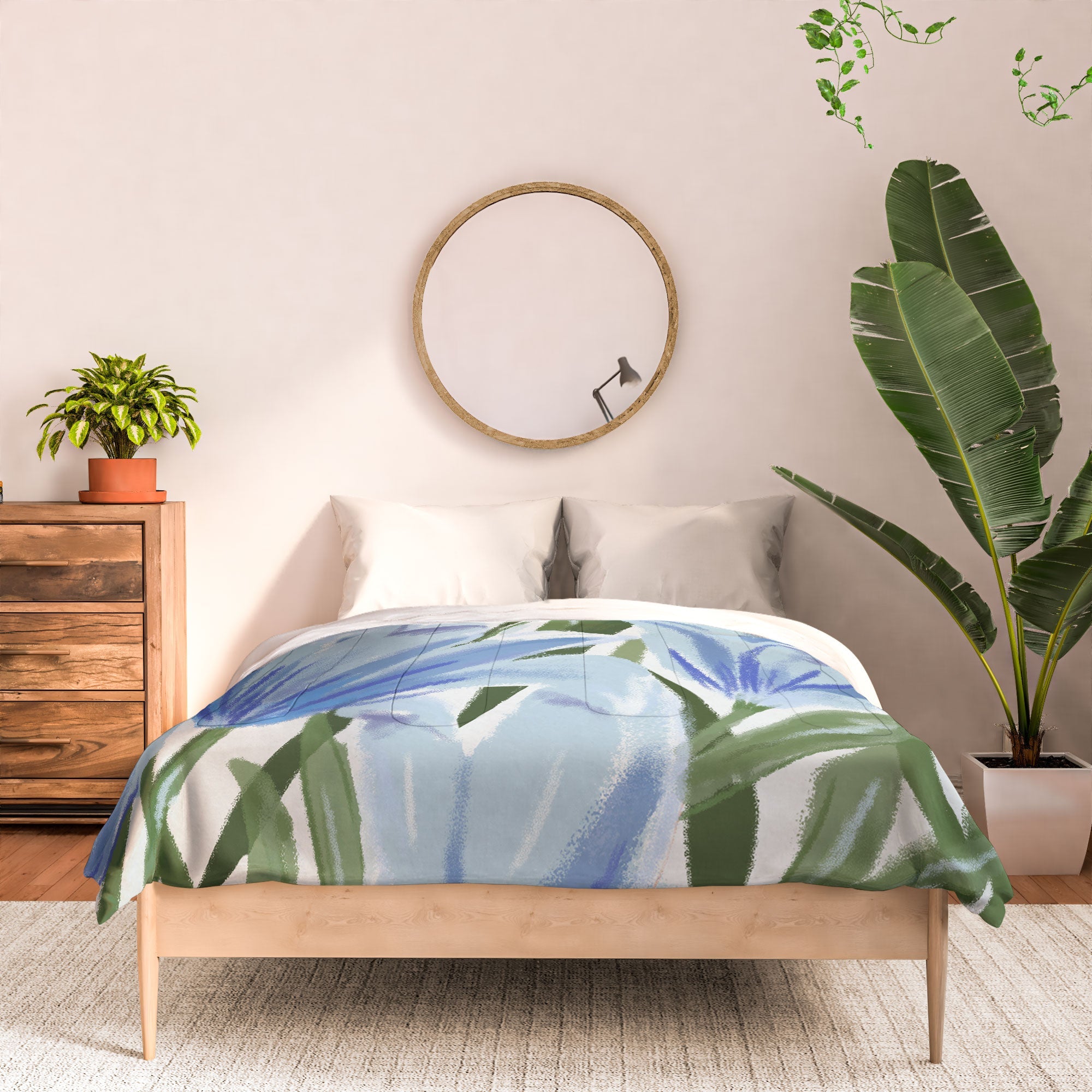 DENY Designs blue blooms Comforter