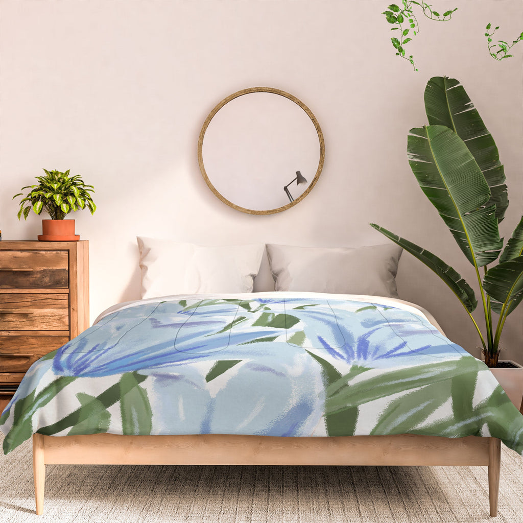 DENY Designs blue blooms Comforter