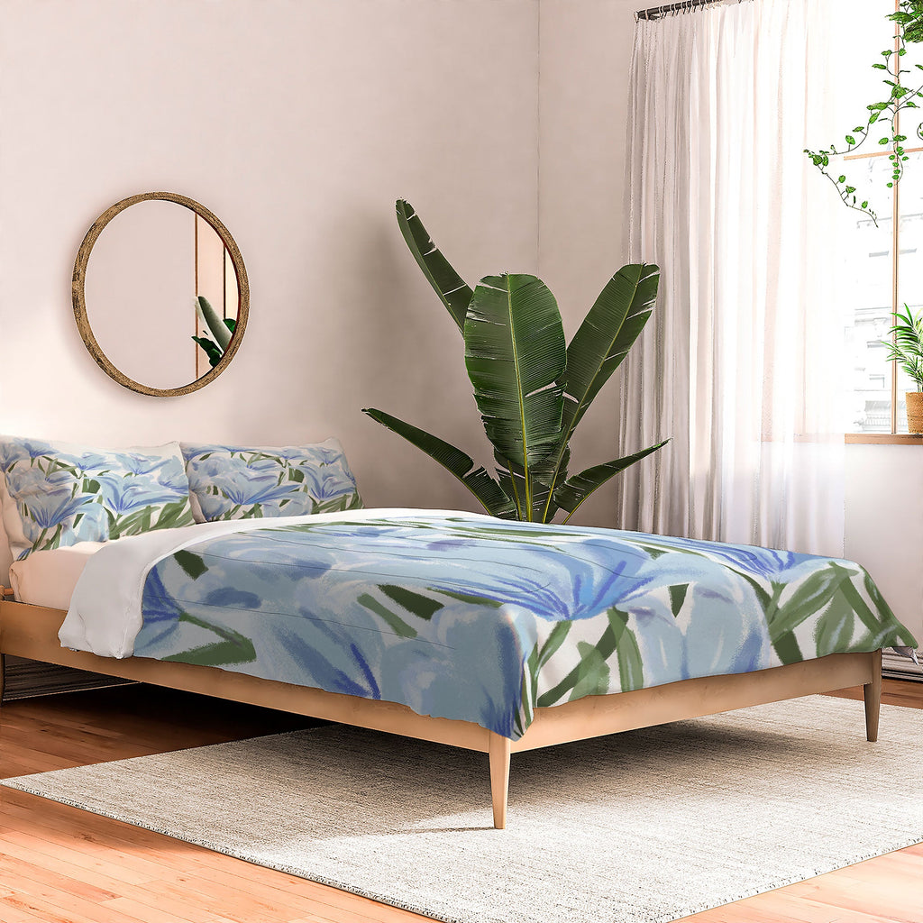 DENY Designs blue blooms Comforter