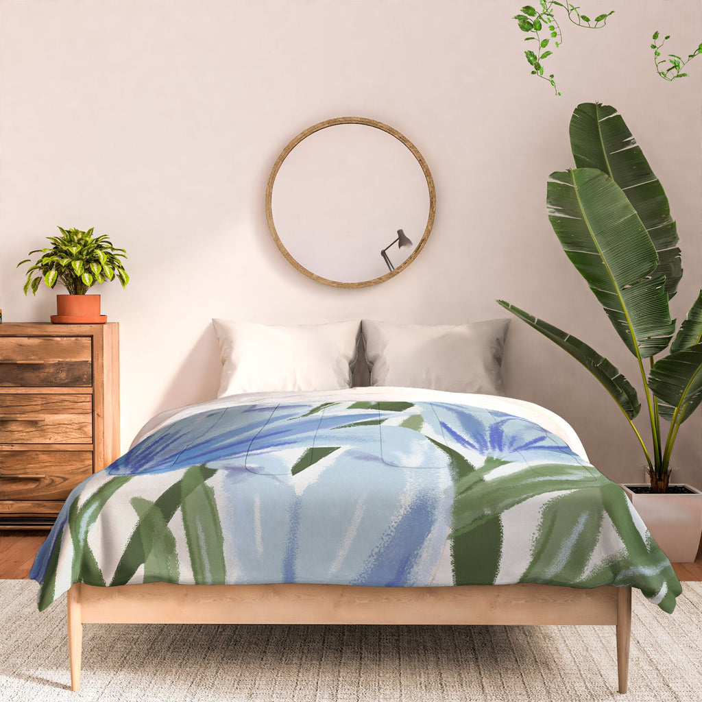 DENY Designs blue blooms Comforter
