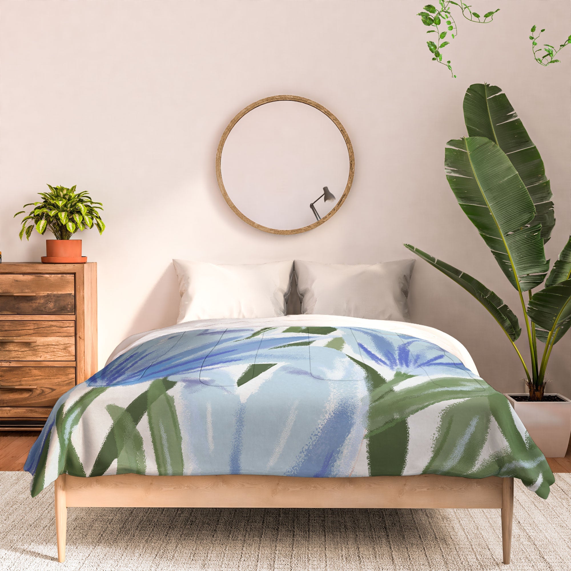 DENY Designs blue blooms Comforter