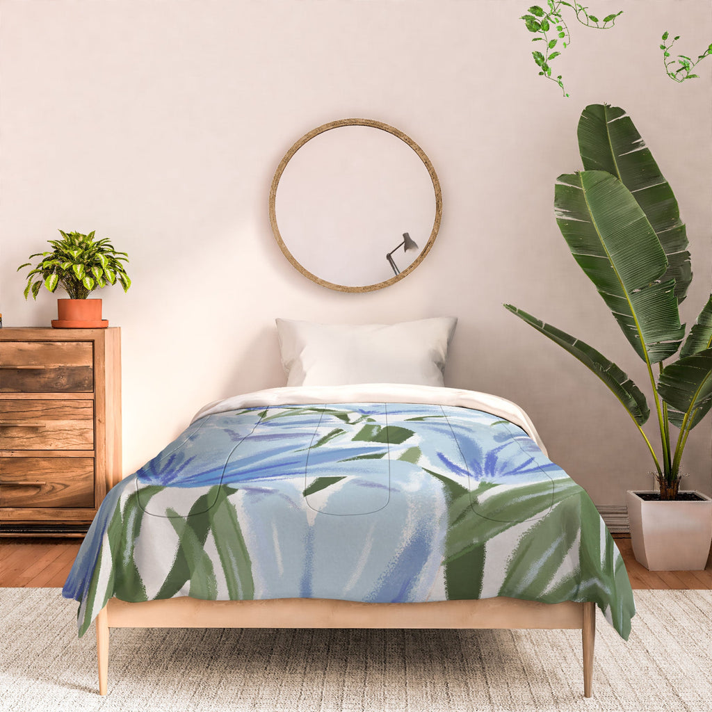 DENY Designs blue blooms Comforter
