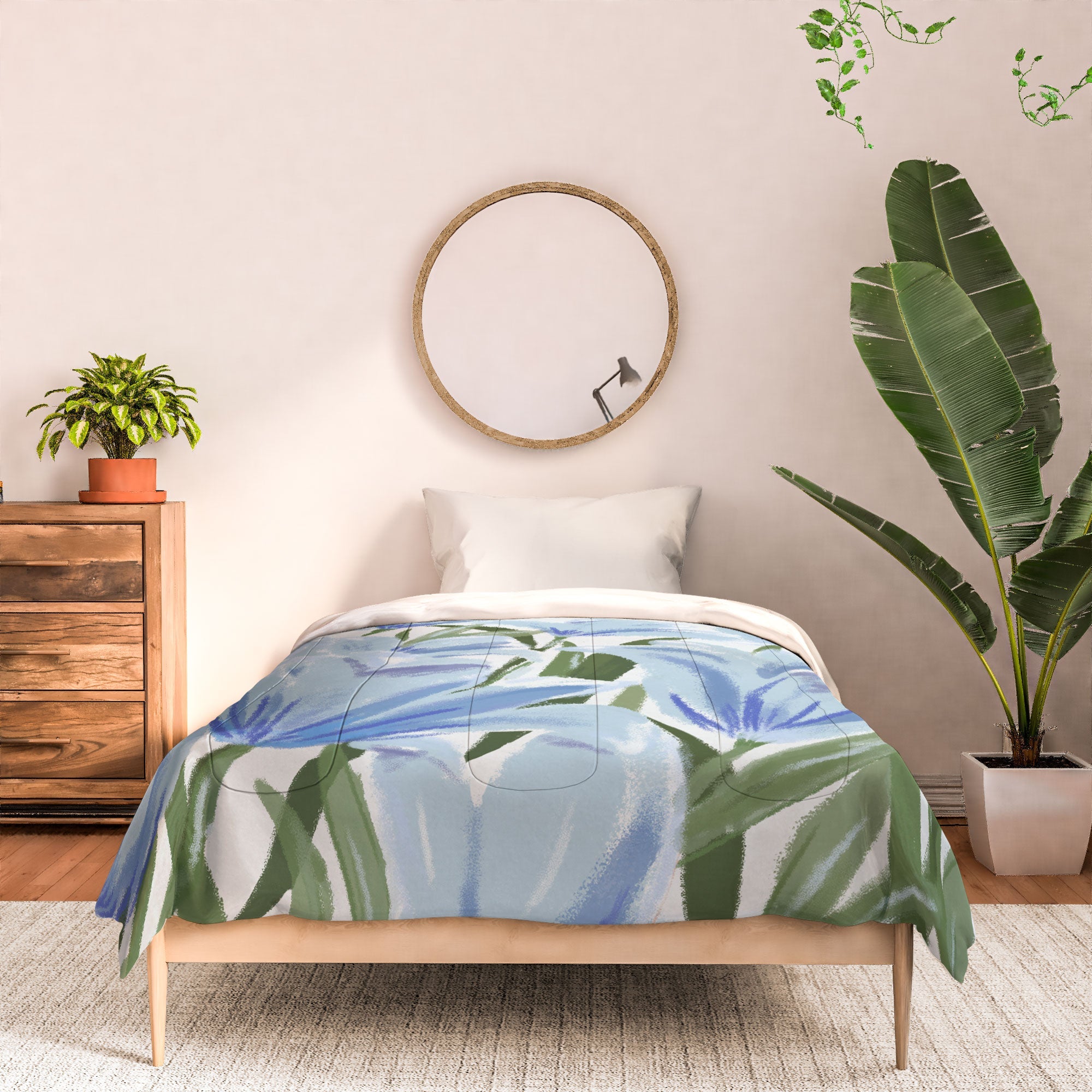 DENY Designs blue blooms Comforter