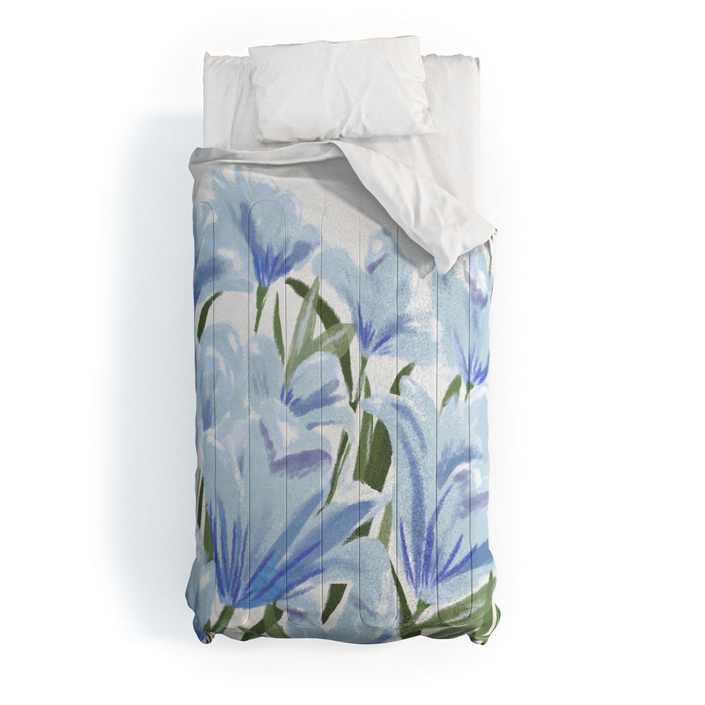 DENY Designs blue blooms Comforter