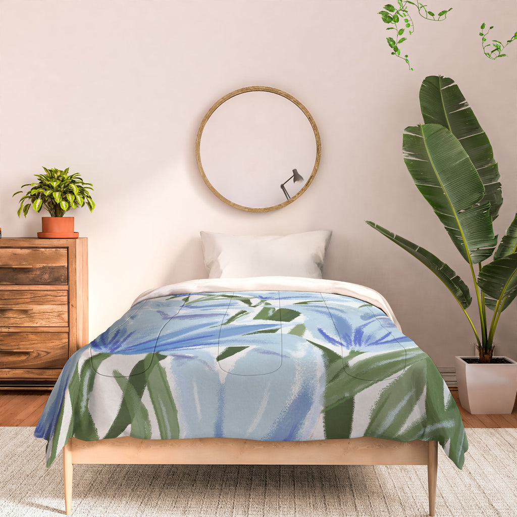 DENY Designs blue blooms Comforter