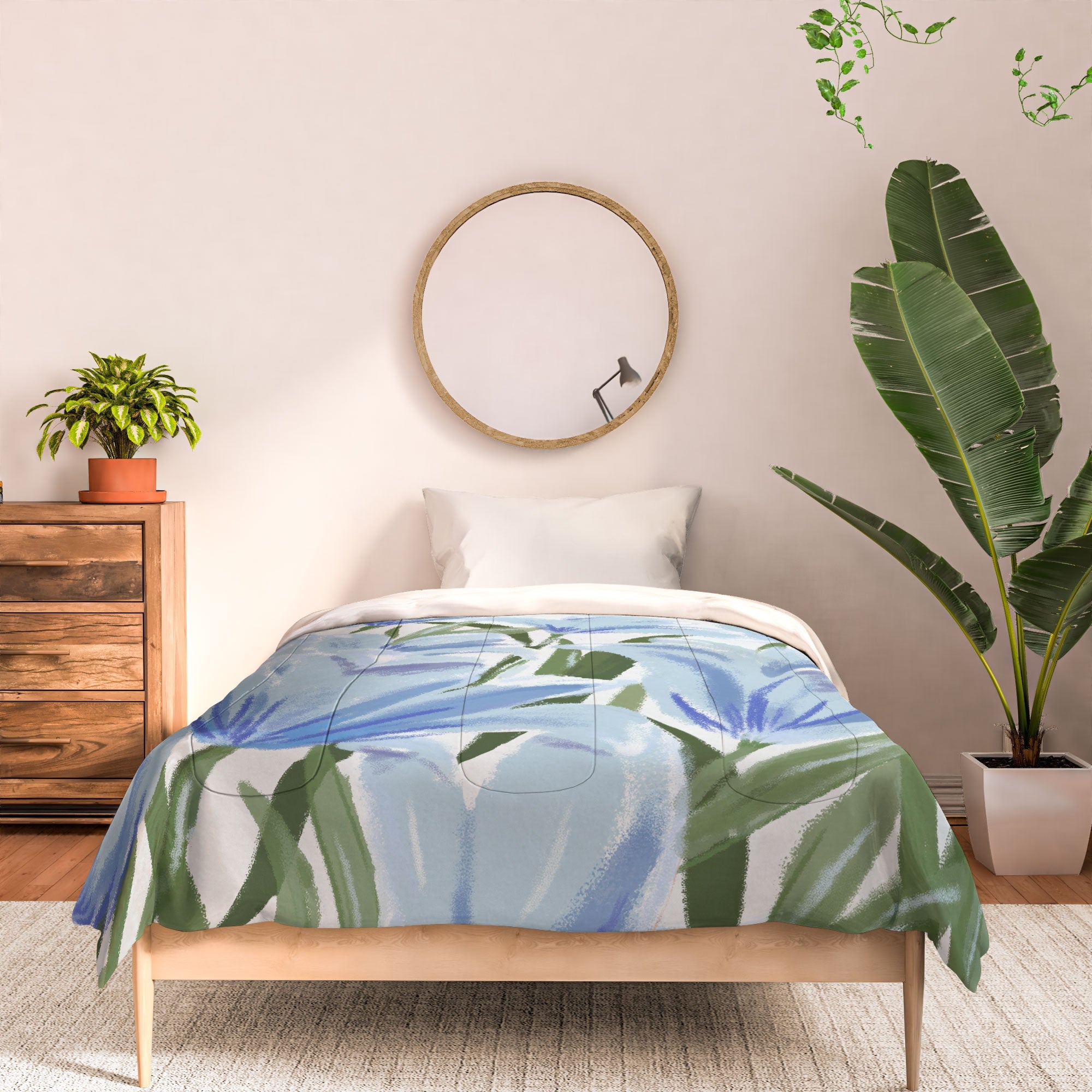 DENY Designs blue blooms Comforter