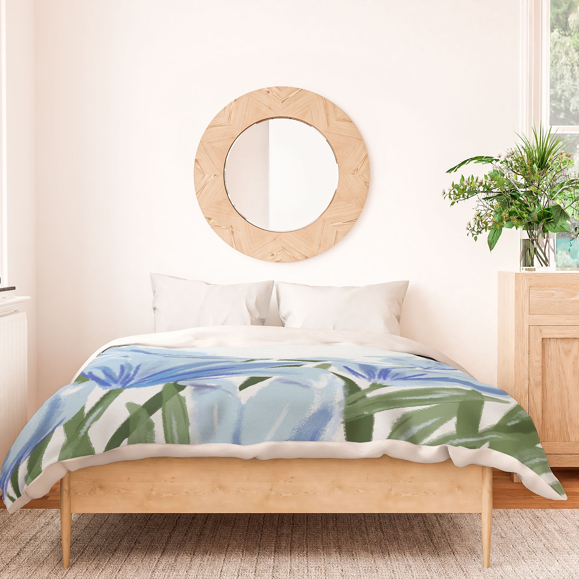 DENY Designs blue blooms Duvet Cover