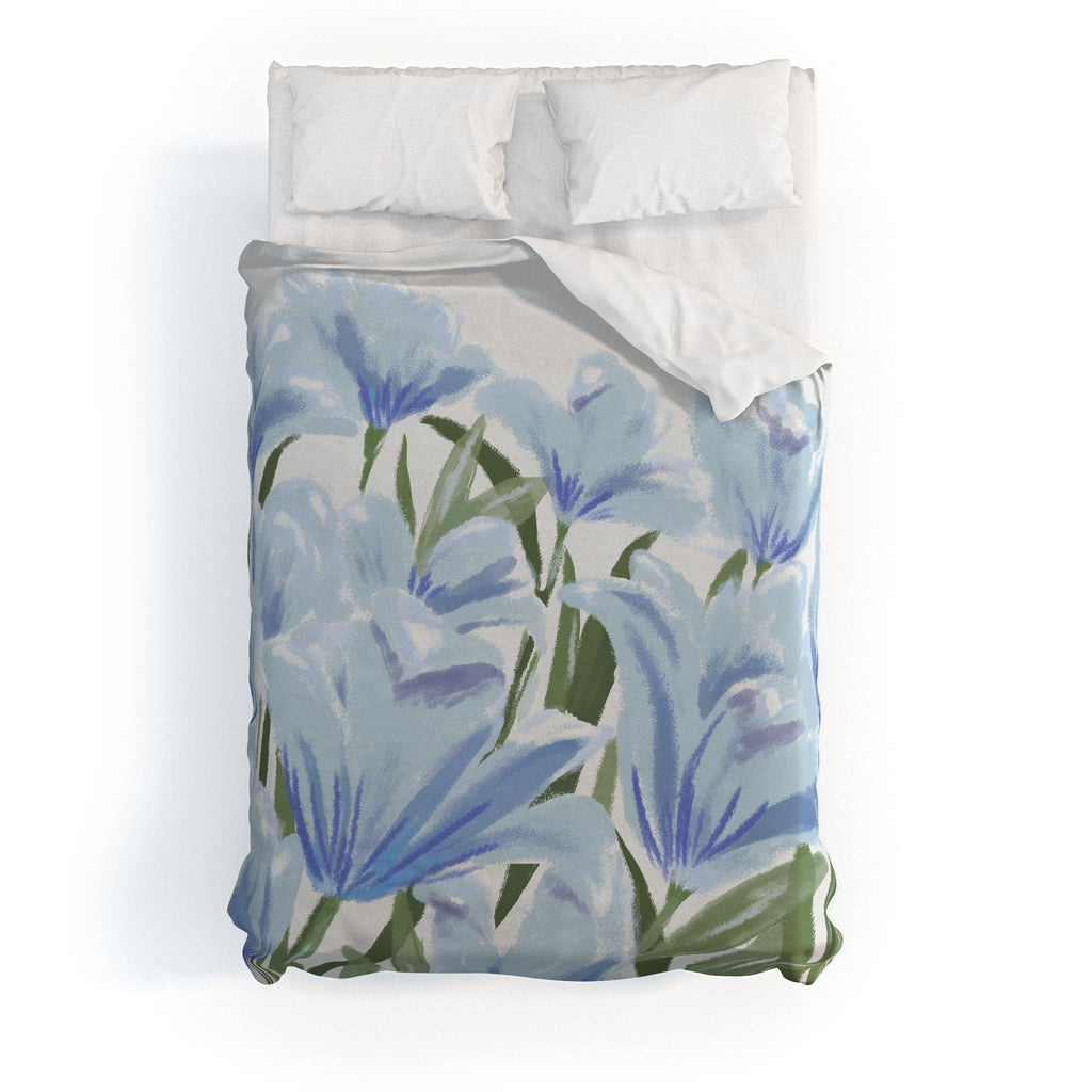DENY Designs blue blooms Duvet Cover