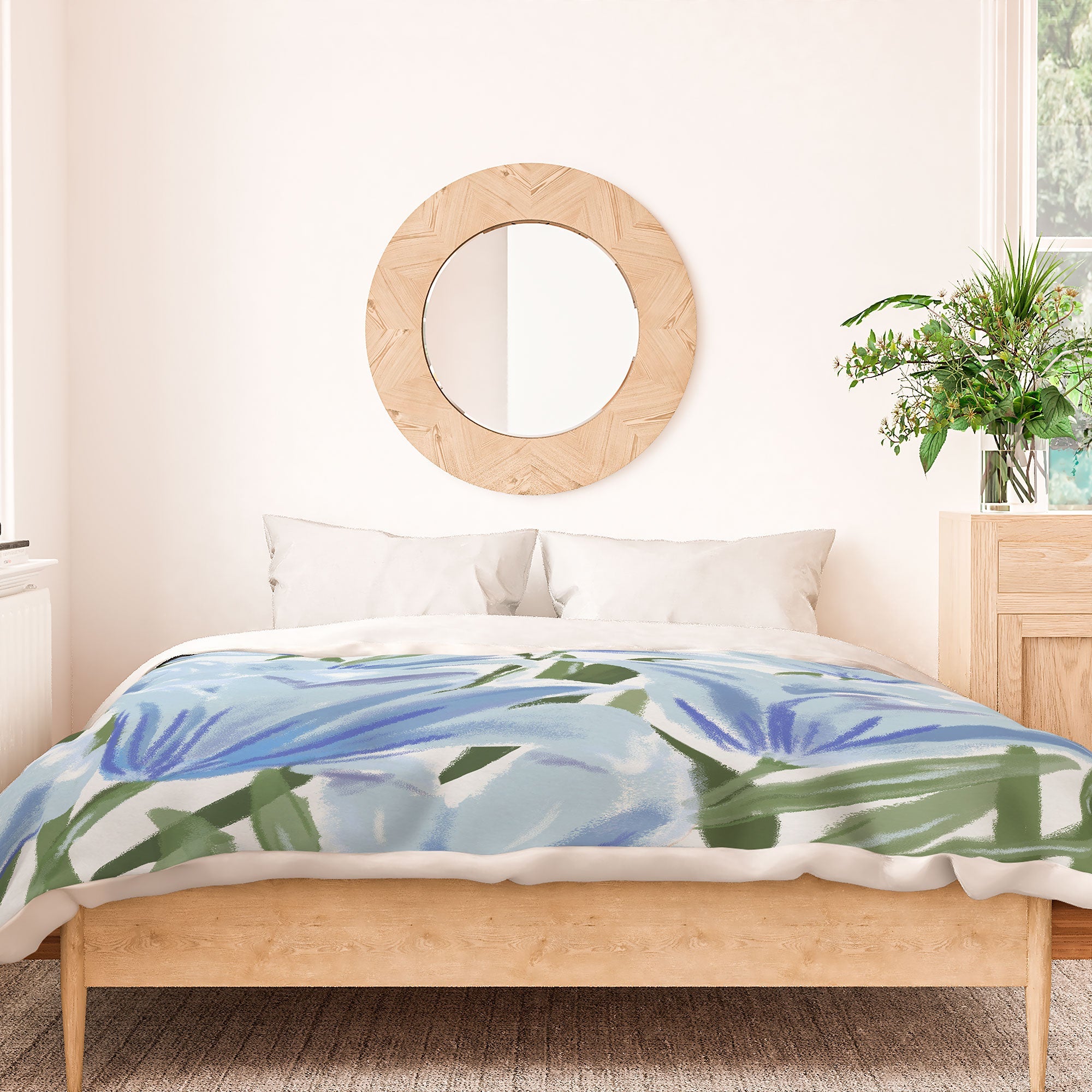 DENY Designs blue blooms Duvet Cover