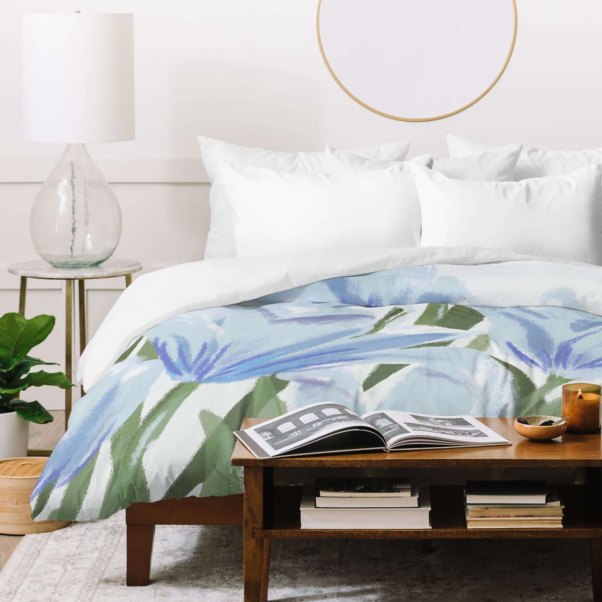 DENY Designs blue blooms Duvet Cover