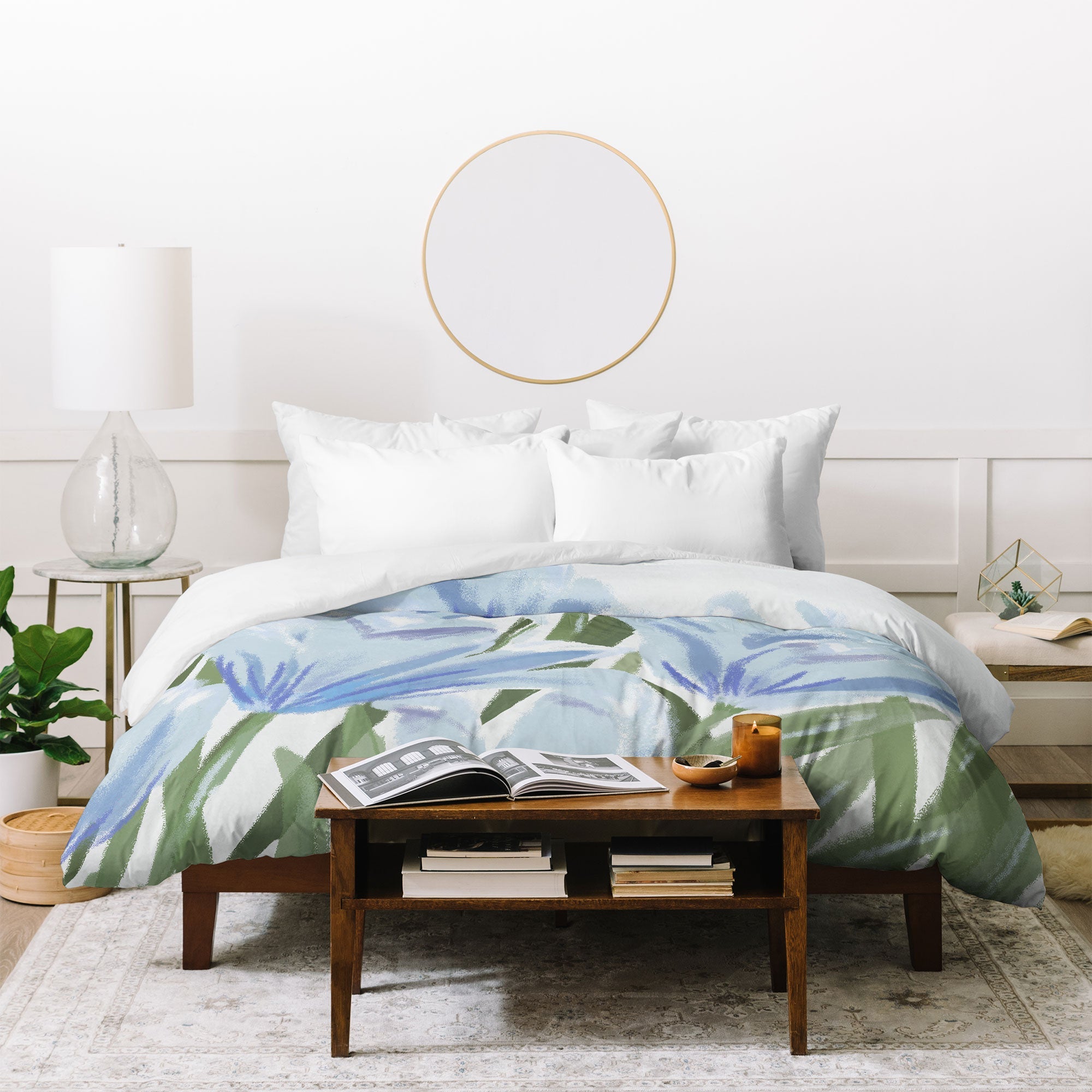 DENY Designs blue blooms Duvet Cover