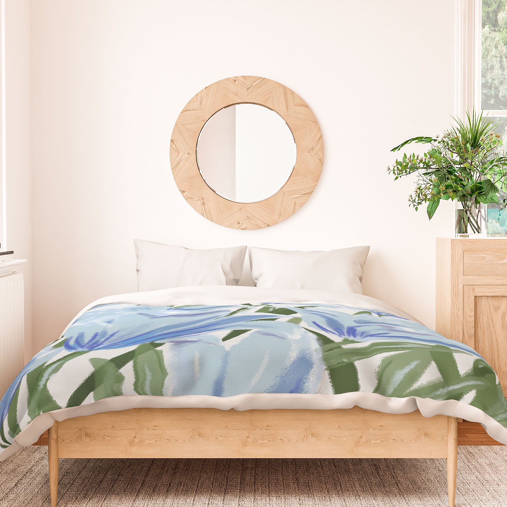 DENY Designs blue blooms Duvet Cover