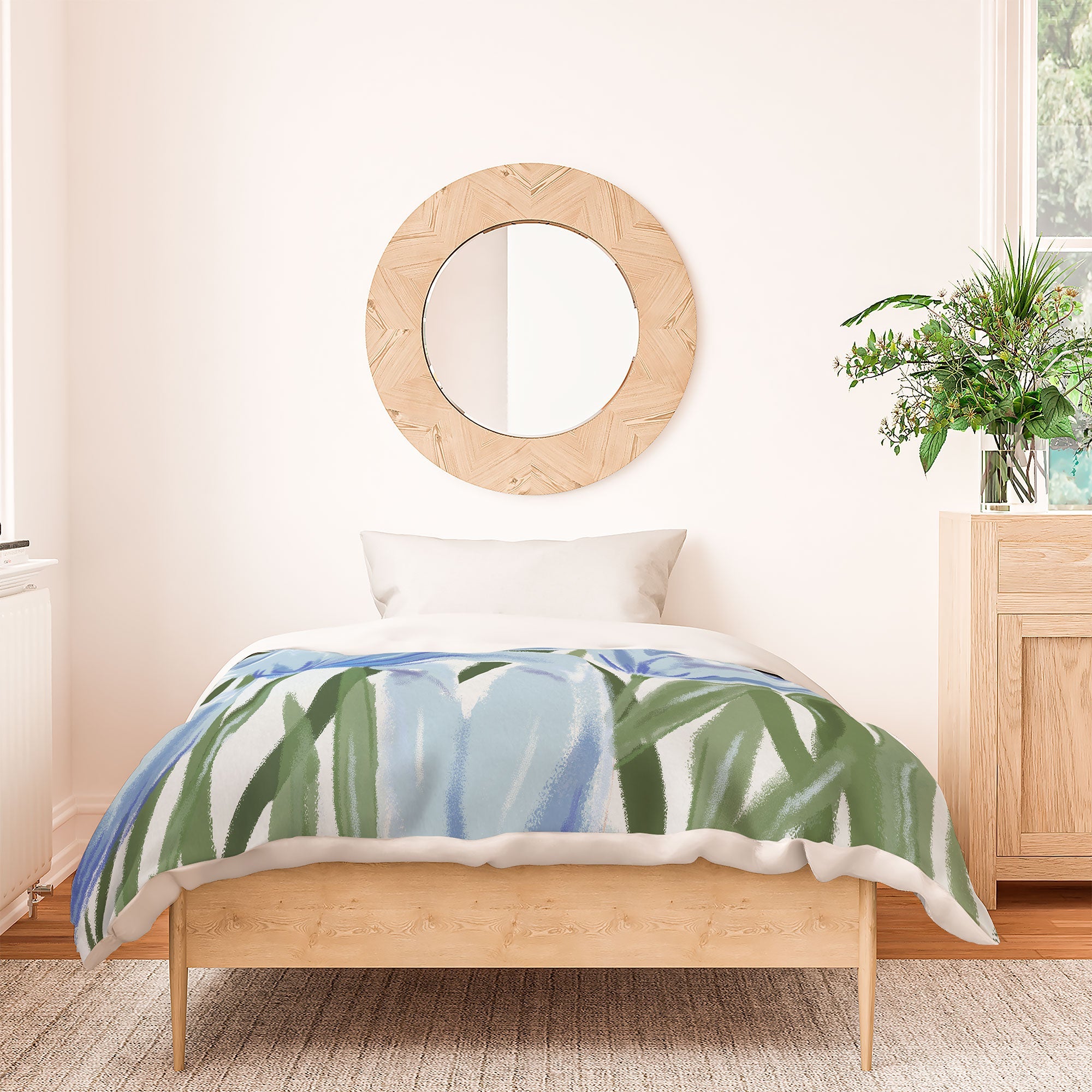 DENY Designs blue blooms Duvet Cover