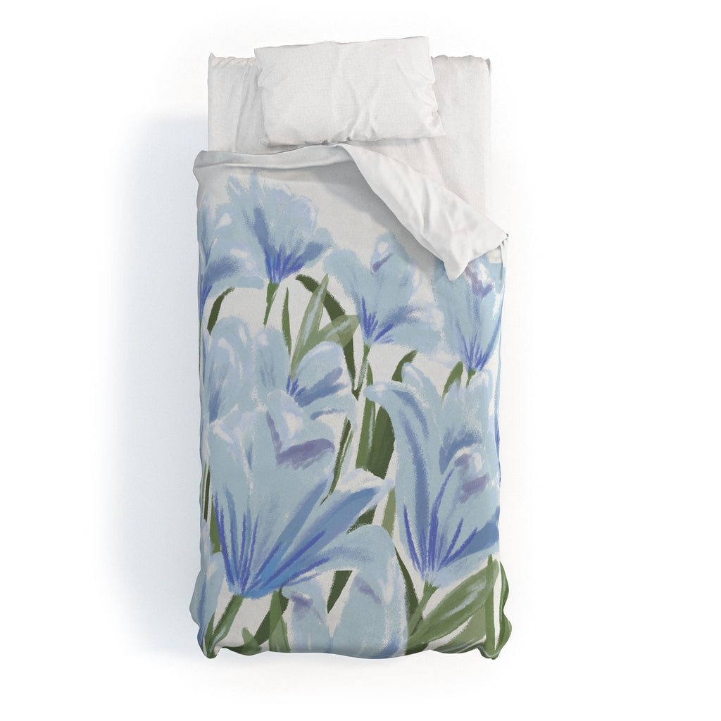 DENY Designs blue blooms Duvet Cover