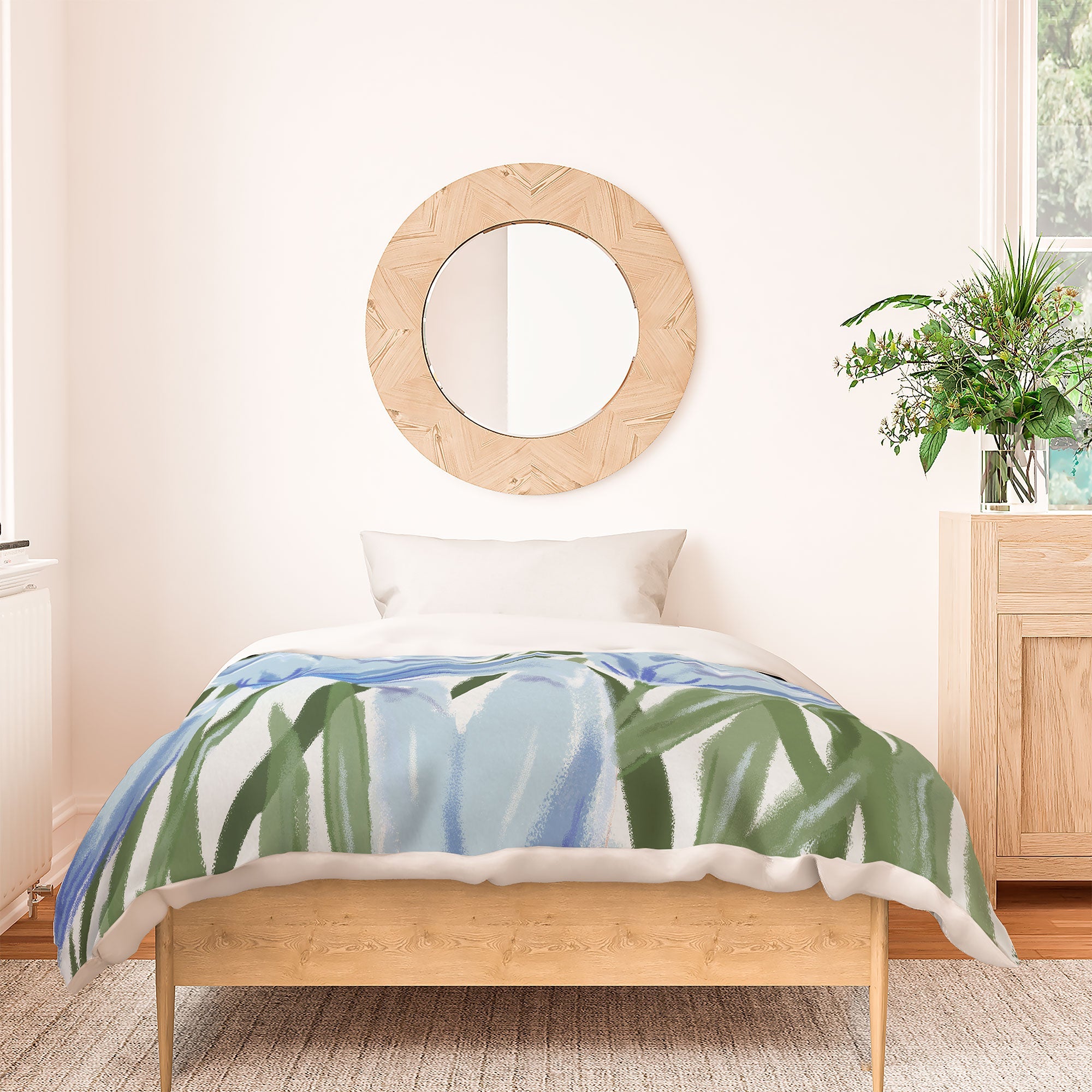 DENY Designs blue blooms Duvet Cover