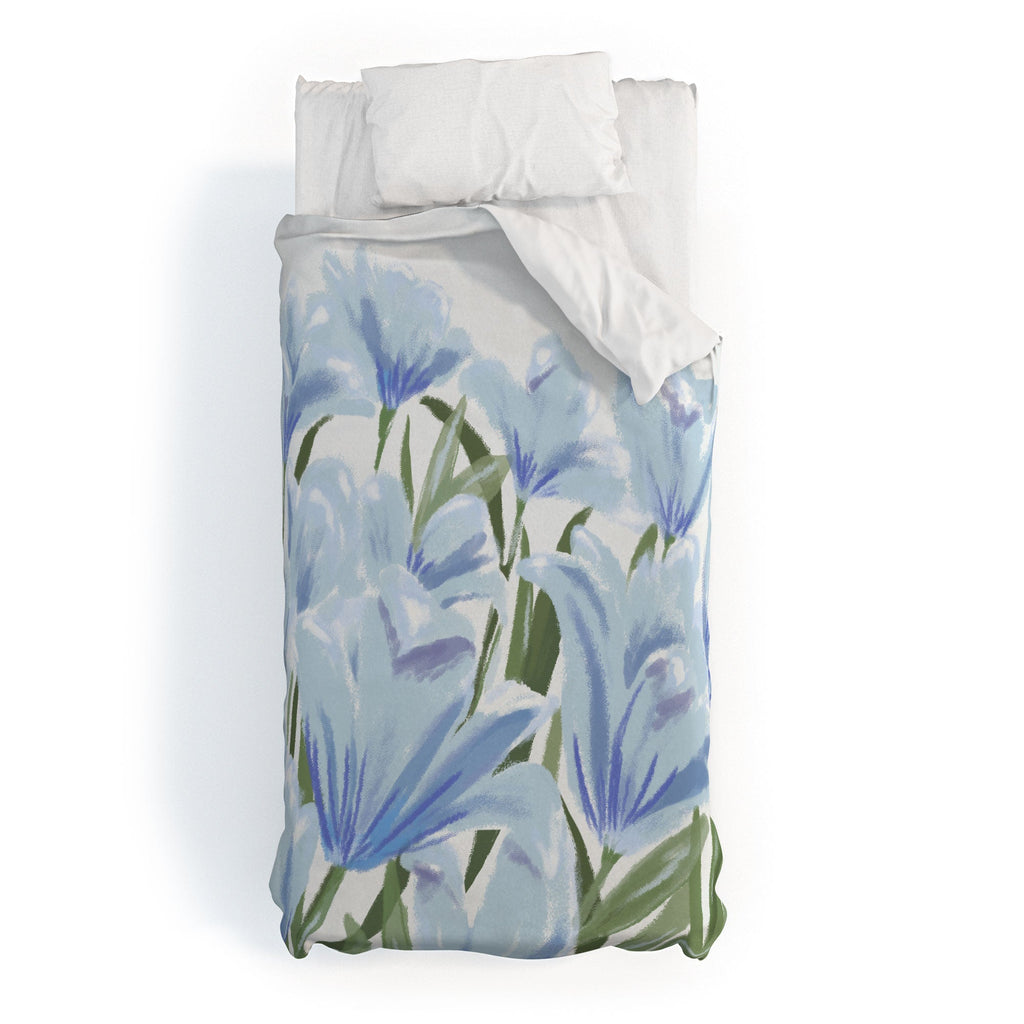 DENY Designs blue blooms Duvet Cover