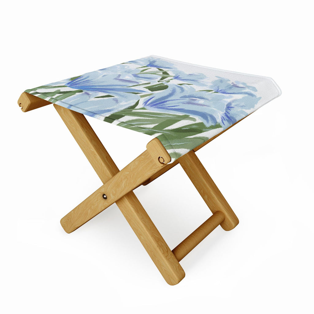 DENY Designs blue blooms Folding Stool