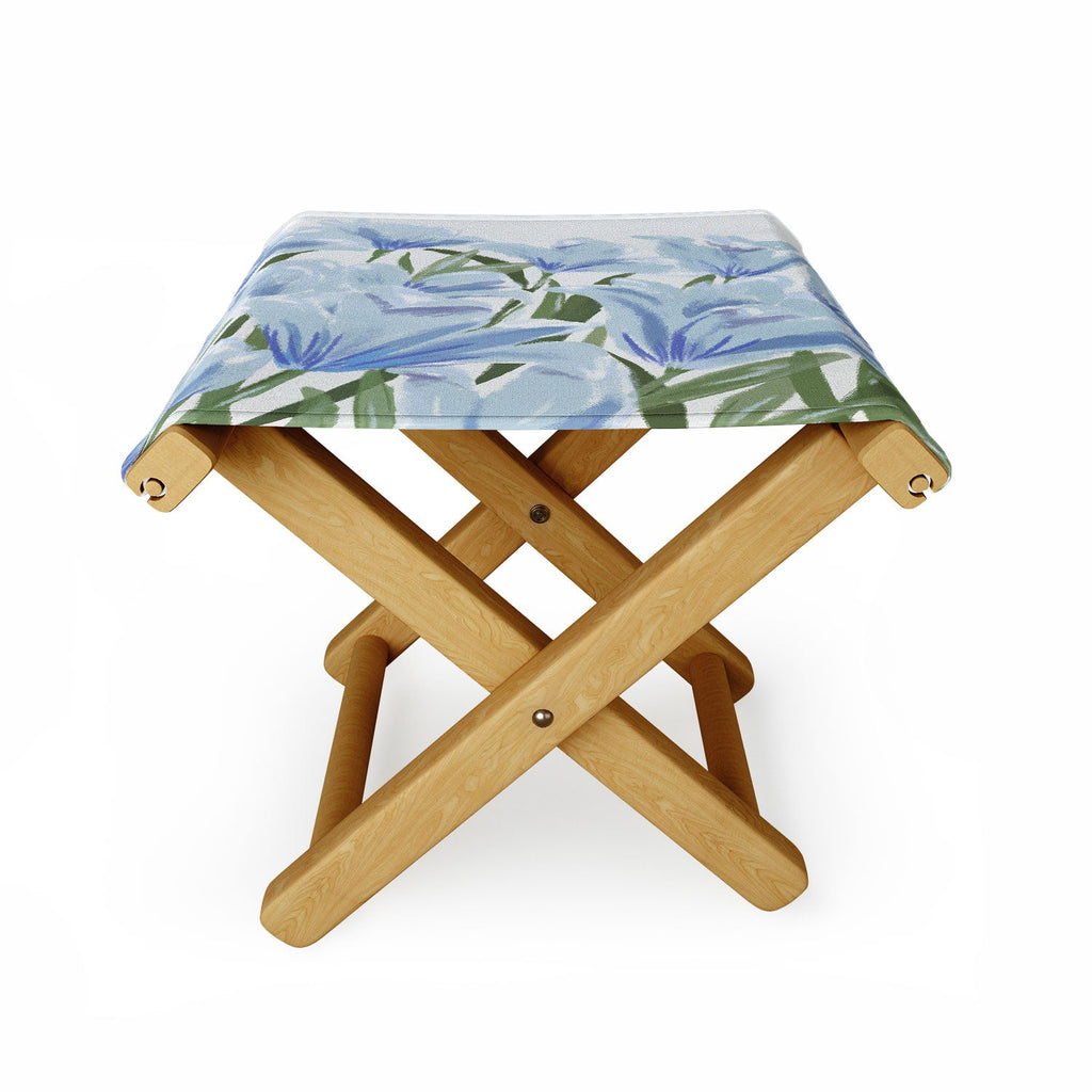 DENY Designs blue blooms Folding Stool