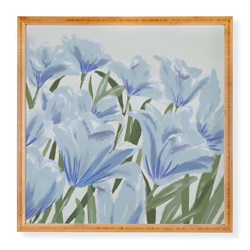 DENY Designs blue blooms Framed Wall Art
