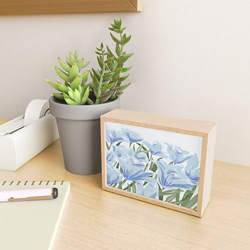 DENY Designs blue blooms Framed Mini Art Print
