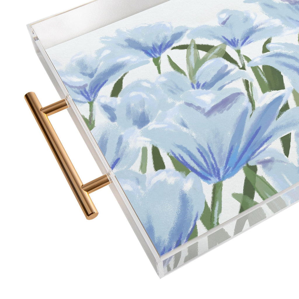 DENY Designs blue blooms Acrylic Tray
