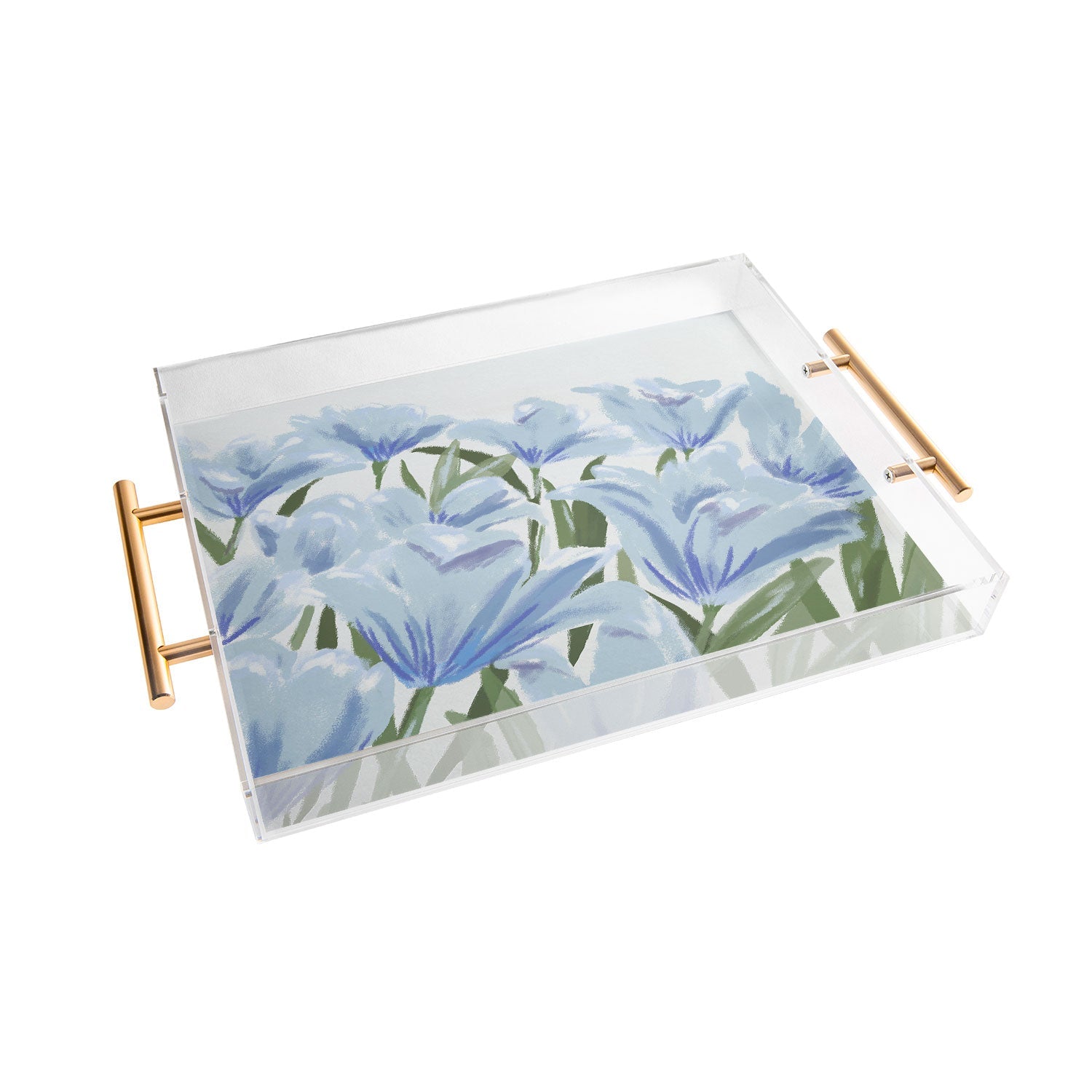 DENY Designs blue blooms Acrylic Tray